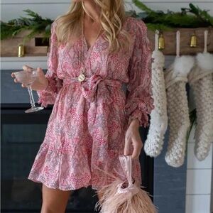 Marea by Liz Joy Cala Rosado pink dress size large